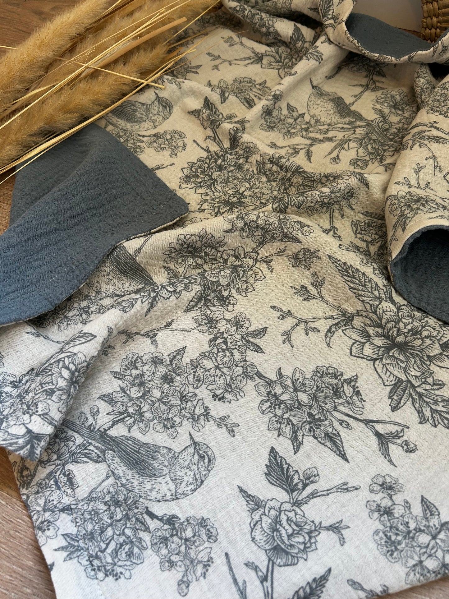 Douce couverture de naissance petits oiseaux – env. 70x60 cm