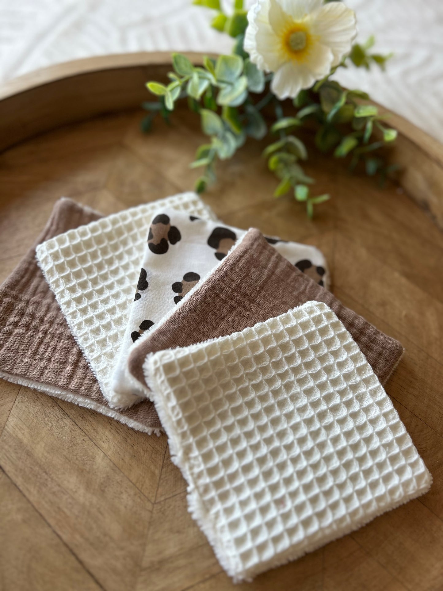 Lingettes démaquillantes lavables « Mixte léopard »– Lot de 5