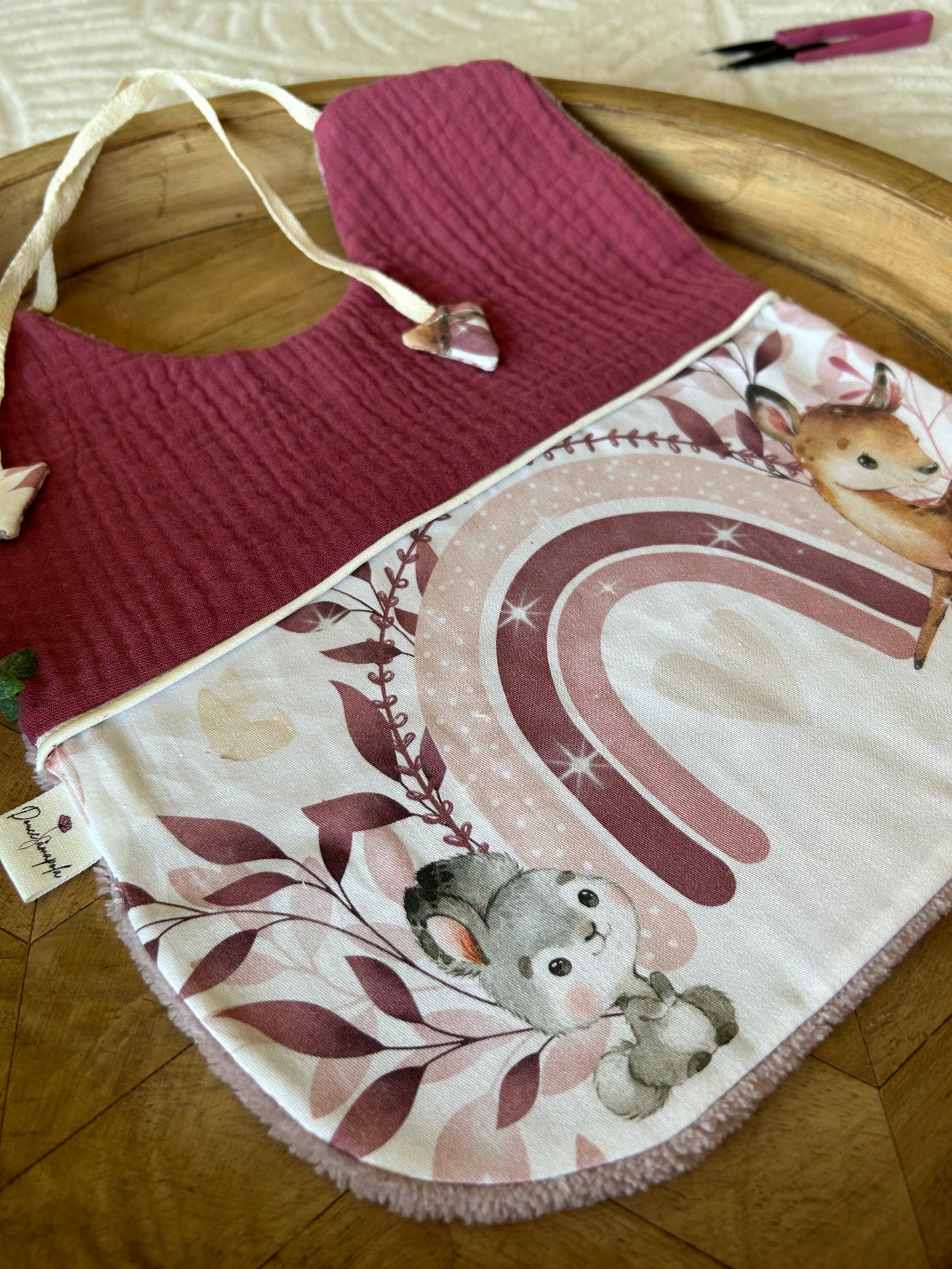 Bavoir taille M « biche » avec choix de couleur