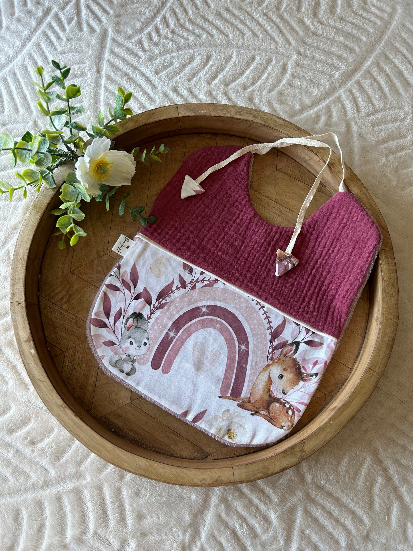 Bavoir taille M « biche » avec choix de couleur