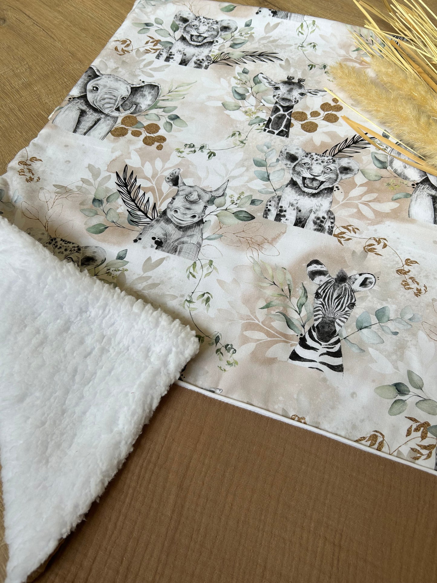 Douce couverture de naissance savane– 70x60 cm