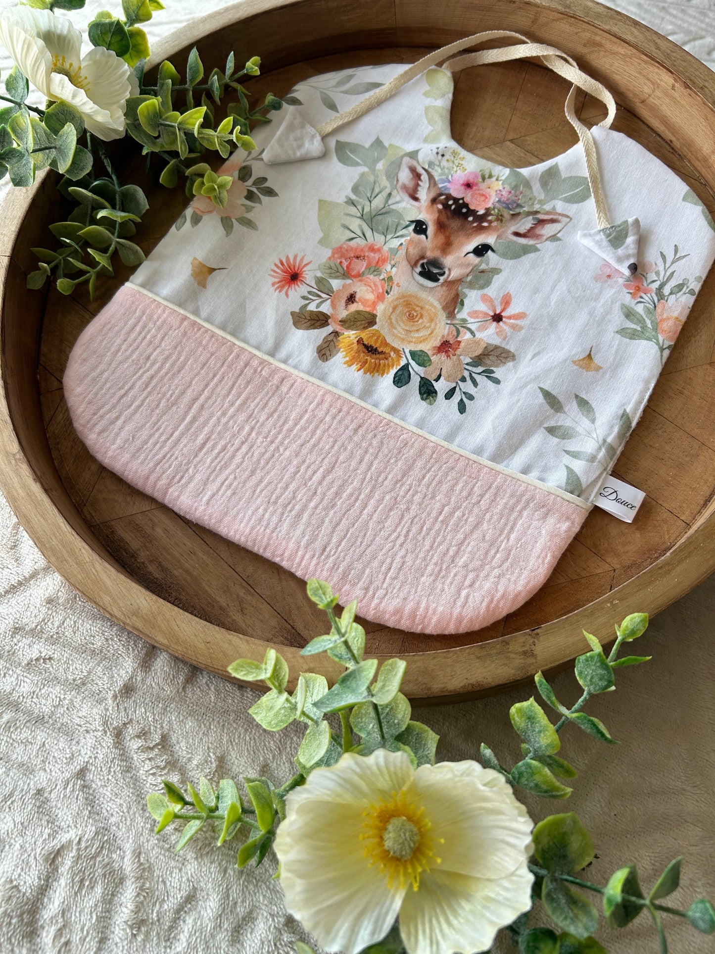 Bavoir taille M « Biche» avec choix de couleur