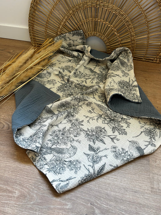 Douce couverture de naissance petits oiseaux  – env. 70x60 cm