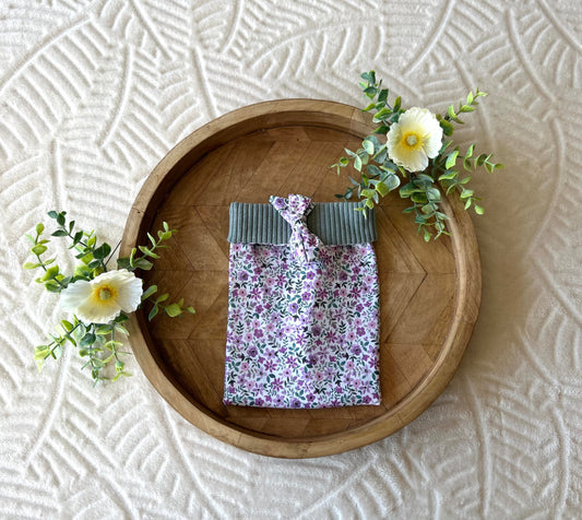 Protège livre de poche « fleur violette »