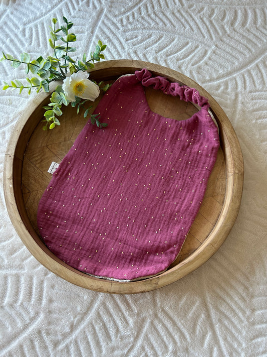 Bavoir élastique taille L « cerise doré »