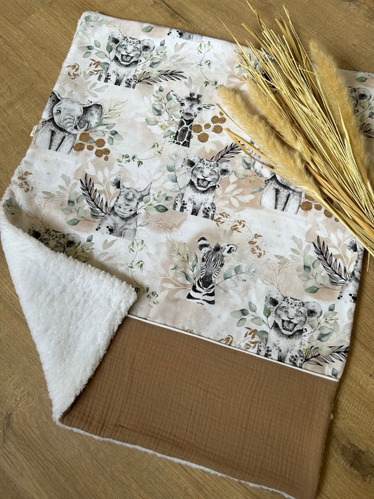 Douce couverture de naissance savane– 70x60 cm